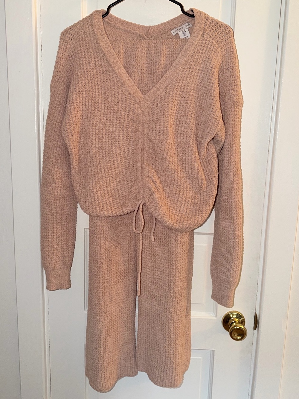 Sincerely Jules Tan Cozy Knit Matching Set – Size Medium